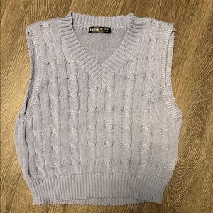 SHEIN Men's Light Gray V-Neck Sweater Vest